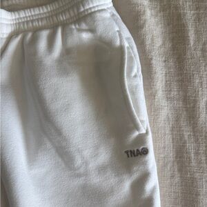 TNA Cozy Fleece White Sweatpants